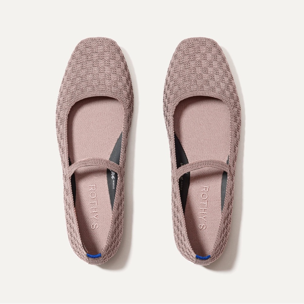 Rothy's Dusty Lilac Basketweave The Max Square Mary Jane